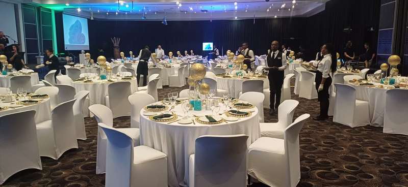 Corporate event gala dinner tables chairs hire Johannesburg
